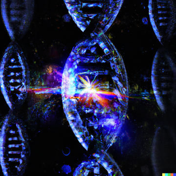 image of DNA with a bright light