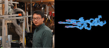 a person standing in a lab setting