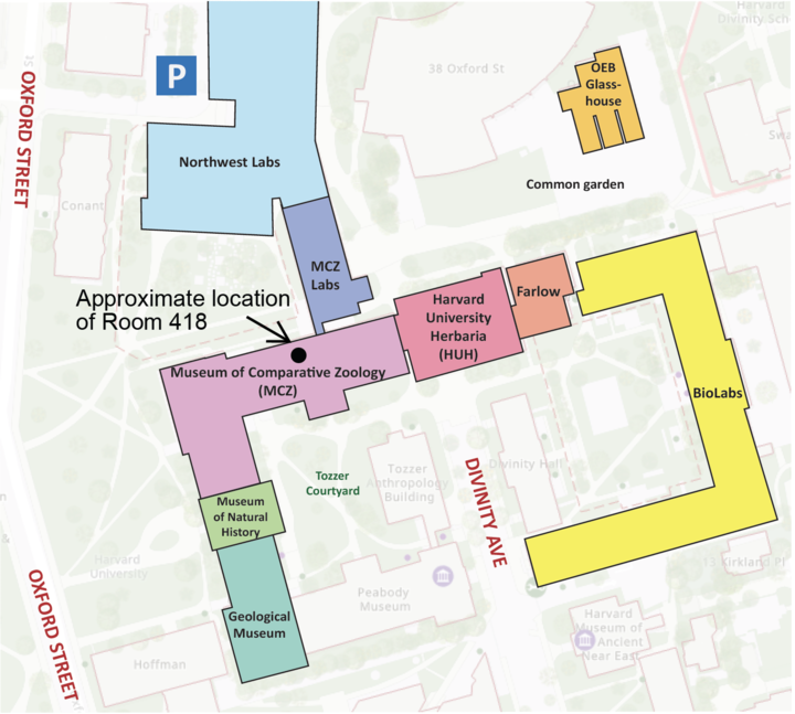 a map showing various buildings